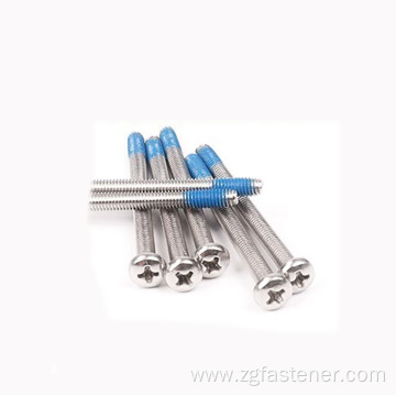 Stainless steel screw with nylon patch thread locking screw with nylon patch